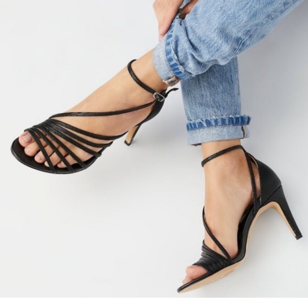 •FREE PEOPLE• Disco Fever Strappy Stiletto Sandals